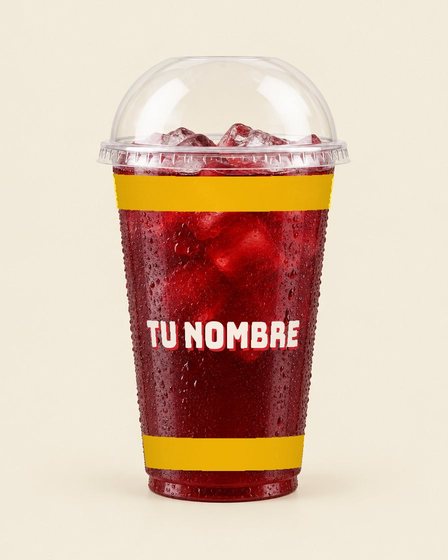 Vaso transparente con jamaica / Clear cup with jamaica